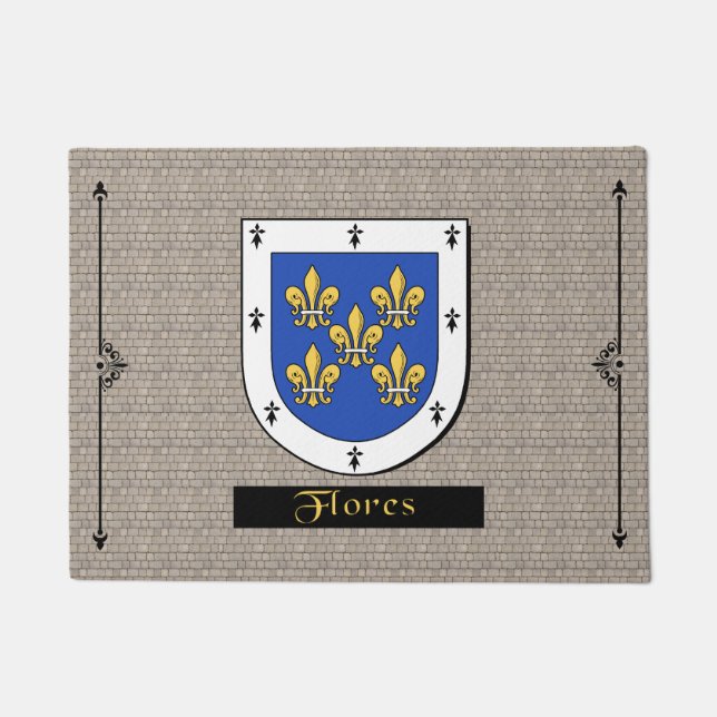 Flores Historischer Schild auf Kobelstein Fußmatte (Vorderseite)