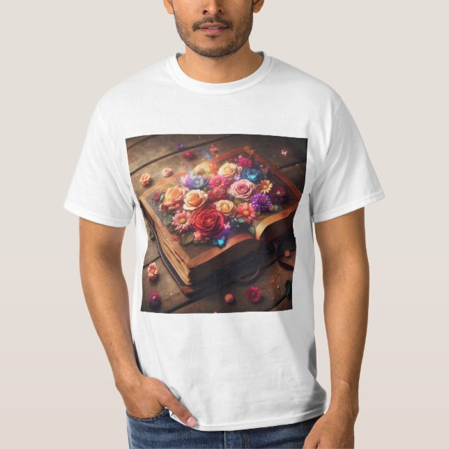 Flores Literarias: Crecimiento del Conocimiento T-Shirt (Vorderseite)