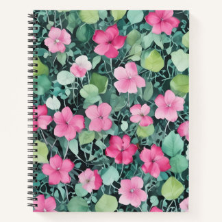 Flores Rosas entre Hojas Notizbuch