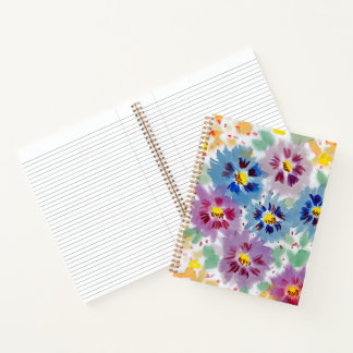 Flores violetas cuaderno notizbuch