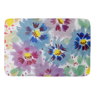 Flores violetas y azules badematte