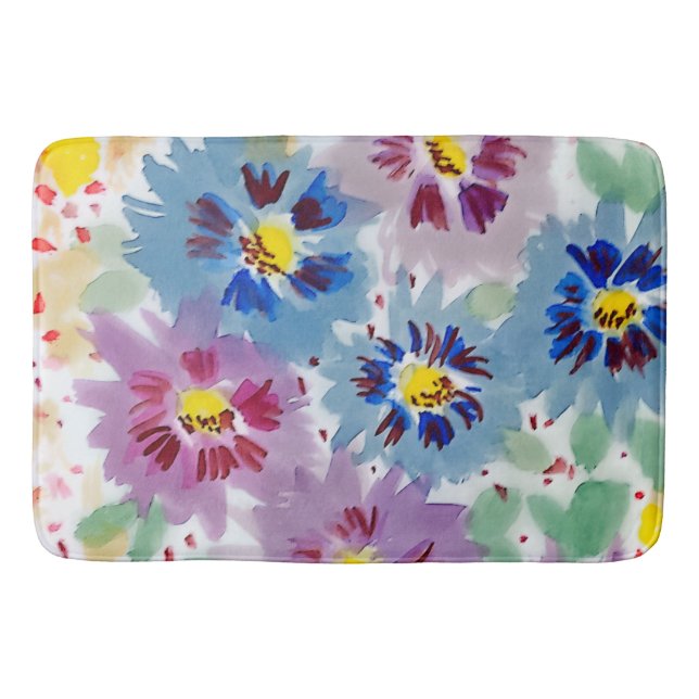 Flores violetas y azules badematte (Vorderseite)