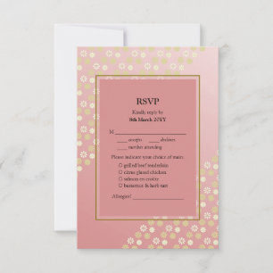 Florescent Dream Wedding RSVP mit Menüoptionen Karte