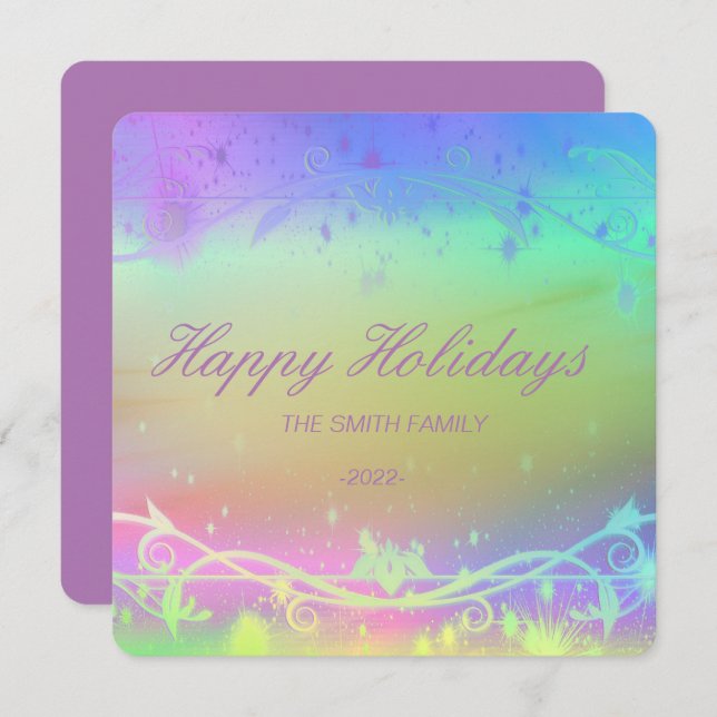 Florescent lila Weihnachten Hintergrund Holiday Ca (Vorne/Hinten)