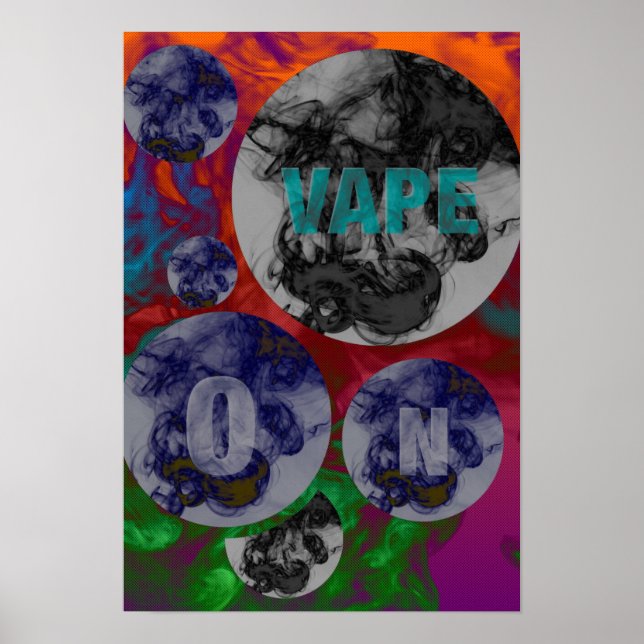 Florescent Psychedelic Vape Wolken Poster (Vorne)