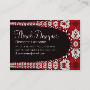 Florettes RedWhite Big Business Card Visitenkarte