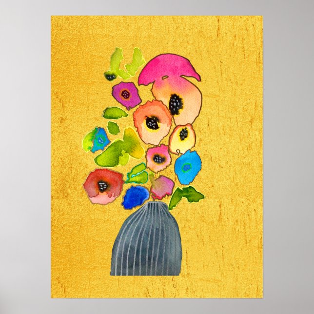 Florfarbige Blume Poster (Vorne)