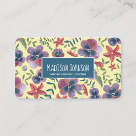 Florgelber Boho Wasserfarben-Blume Visitenkarte