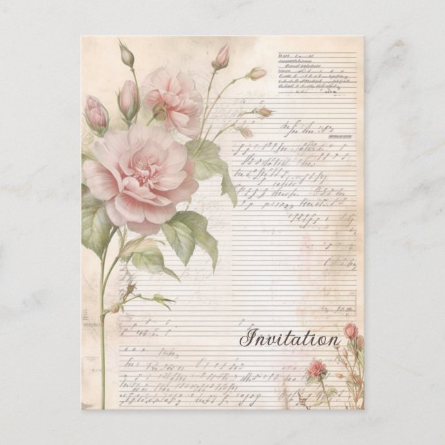 floriale Retrokarte Postkarte (Vorderseite)