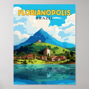 Florianopolis Brasilien Vintage-Reiseillustration Poster