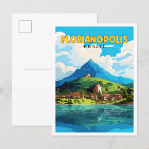 Florianopolis Brasilien Vintage-Reiseillustration Postkarte