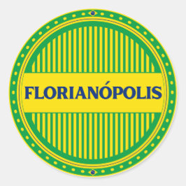 Florianópolis City Pride – Brazilian Identity Runder Aufkleber