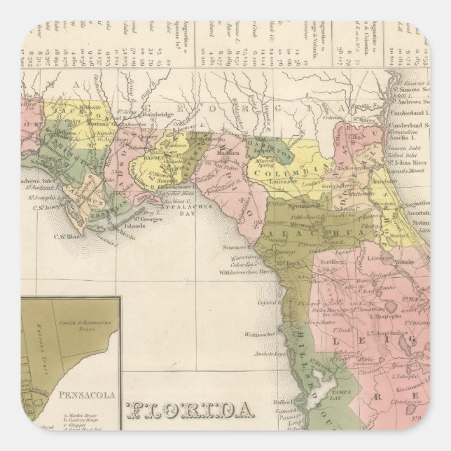 Florida 12 quadratischer aufkleber (Vorderseite)