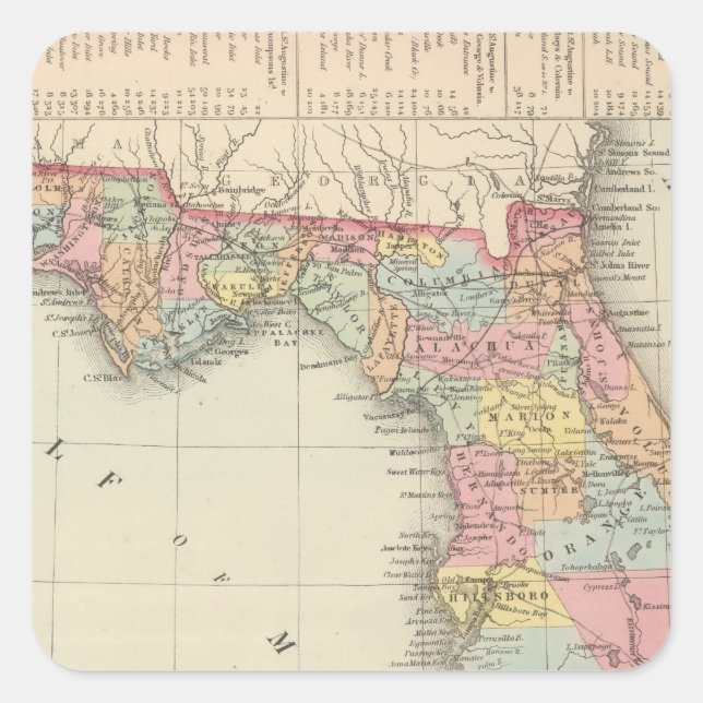 Florida 13 quadratischer aufkleber (Vorderseite)