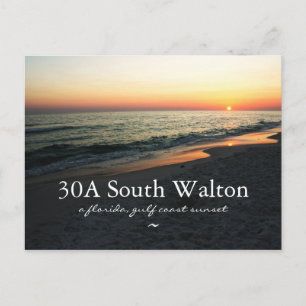 Florida 30A South Walton Gulf Sunset Postcard Postkarte