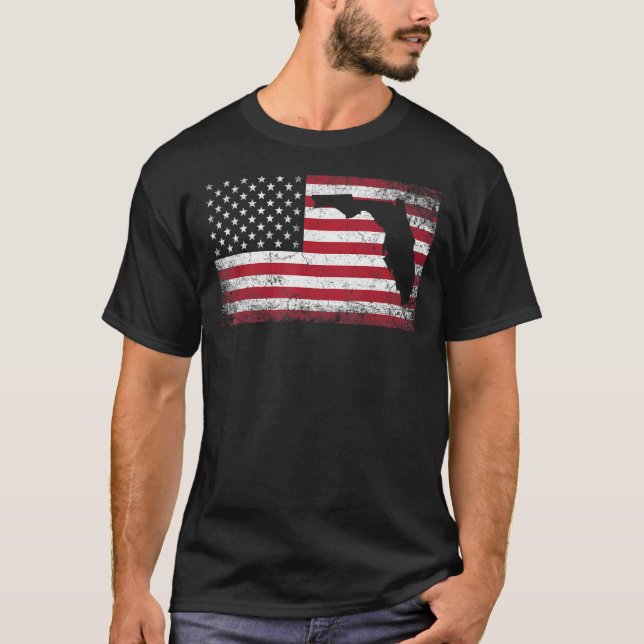 Florida 4. Juli Amerikanische Flagge USA Männer Fr T-Shirt (Vorderseite)