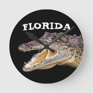 FLORIDA-ALLIGATOR Acryl-Wanduhr Runde Wanduhr