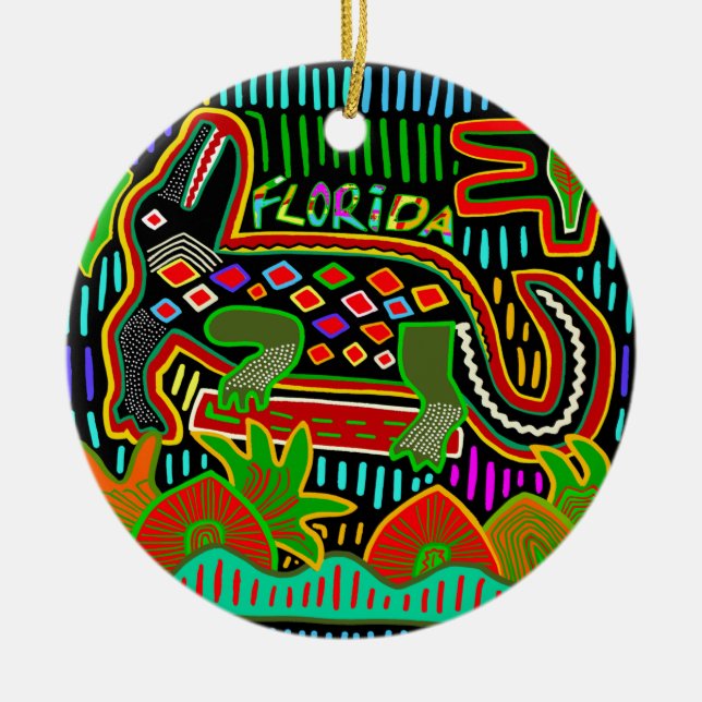 Florida Alligator - Hurrikanische Ritter Keramik Ornament (Vorne)