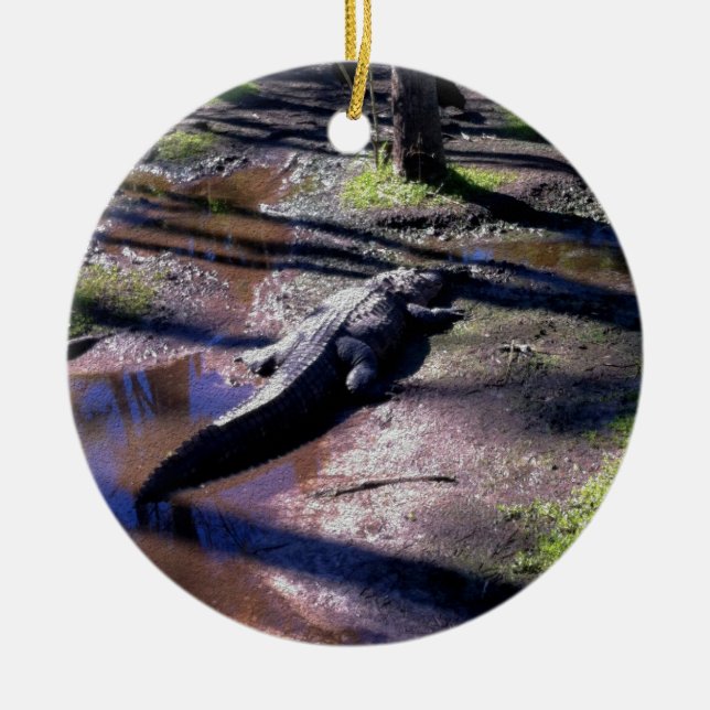 Florida-Alligator Keramik Ornament (Vorne)