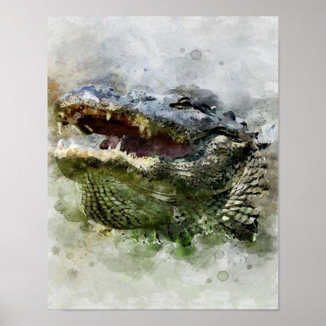 Florida Alligator-Malerei Poster (Vorne)