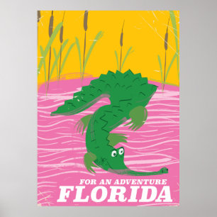 Florida Alligator Vintage-Reiseplakat Poster