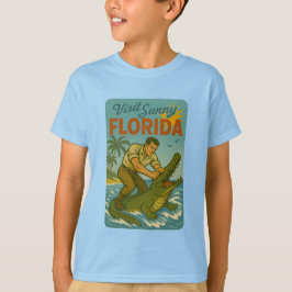 Florida Alligator Wrestling | Lustiges Retro-Küste T-Shirt
