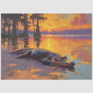 Florida Alligator Zypressen Sumpf Decoupage Seidenpapier