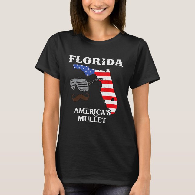 Florida America Mullet Flag 4th July Independence  T-Shirt (Vorderseite)