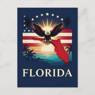 Florida American Eagle Golden Sun ⭐ Postkarte