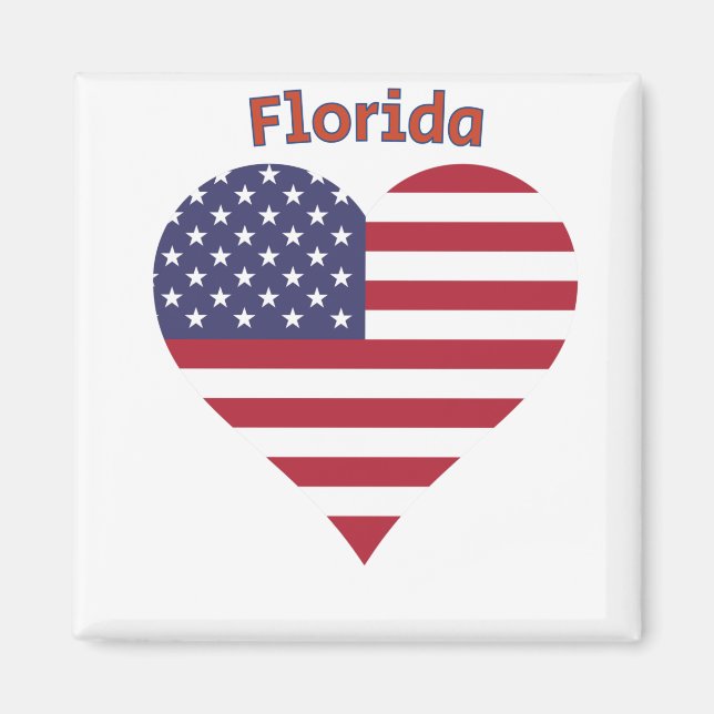 Florida American Flag Herz Magnet (Vorne)