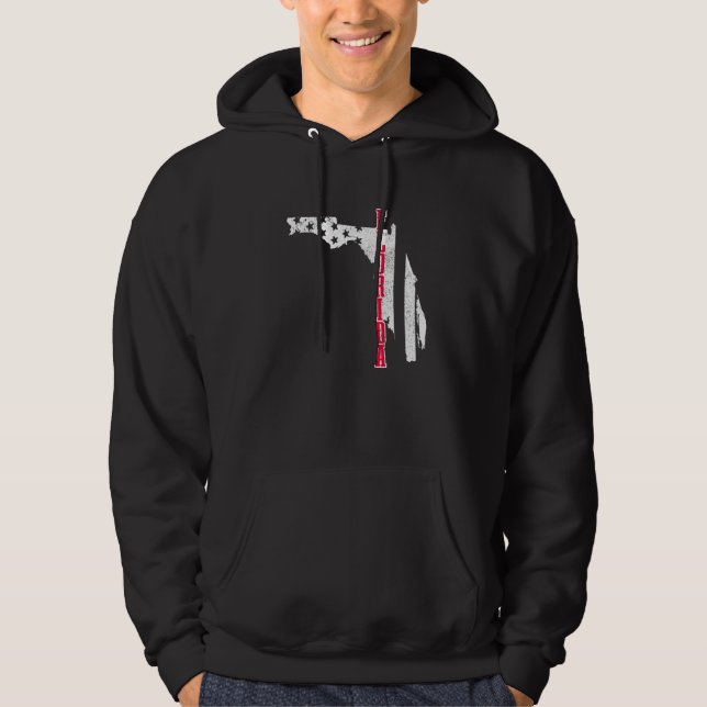 Florida American Flag Map Pride Patriotic 4. J Hoodie (Vorderseite)