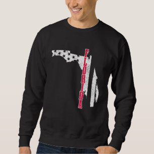 Florida American Flag Map Pride Patriotic 4. J Sweatshirt
