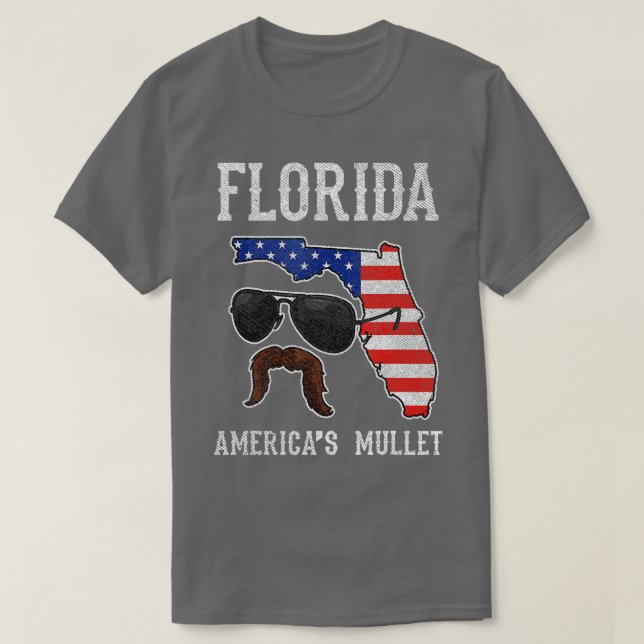 Florida Americas Mullet Funny Patriotic American F T-Shirt (Design vorne)