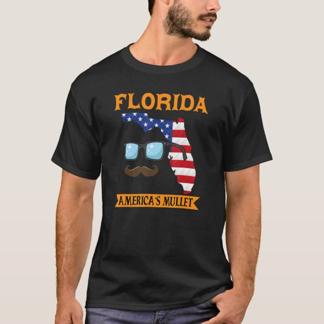 Florida America's Mullet Patriotic American Flag T-Shirt (Vorderseite)