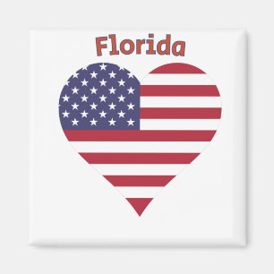 Florida-Amerikanische-Flagge-Herz Magnet
