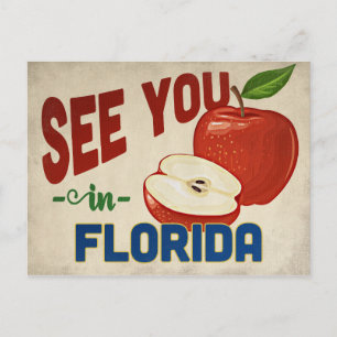 Florida Apfel - Vintage Reise Postkarte