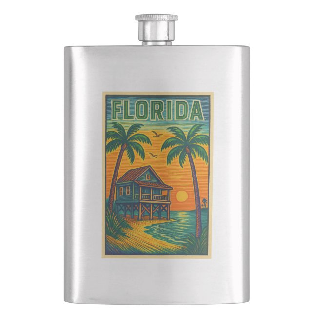 Florida Art Metal Flask Flachmann (Vorderseite)