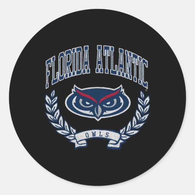 Florida Atlantic Owls Victor Heather Gray Runder Aufkleber (Vorderseite)