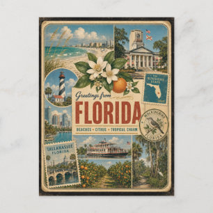 Florida Authentische Vintage-Style-Postkarte Postkarte