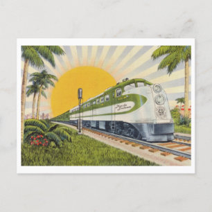 Florida Bahn Vintag in den 40er Jahren Tourismus Postkarte
