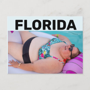 FLORIDA BBW BIG BIKINI MIRL AM STRAND Postkarte