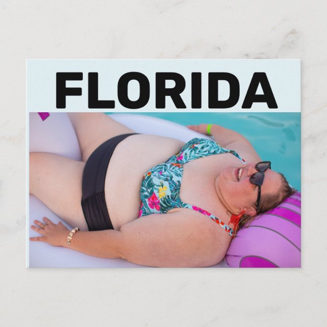 FLORIDA BBW BIG BIKINI MIRL AM STRAND Postkarte (Vorderseite)