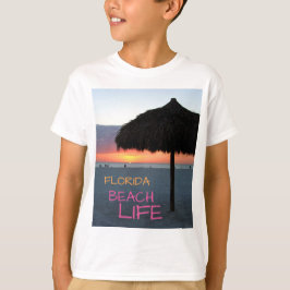 Florida Beach Life Sunset Palm Frontla T-Shirt