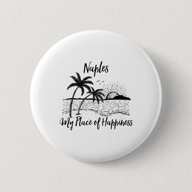 Florida Beach mein Ort des Glücks - Neapel Button (Vorderseite)