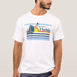 Florida - Beach Retro 70er 80er 90S Segelboot Sun T-Shirt