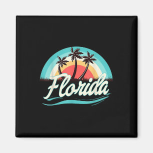 Florida Beach Retro Summer Beach Palm Tree Vintag Magnet