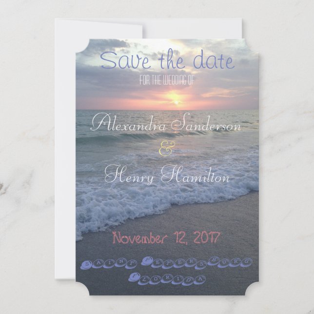 Florida Beach Sunset Save the Date (Vorderseite)