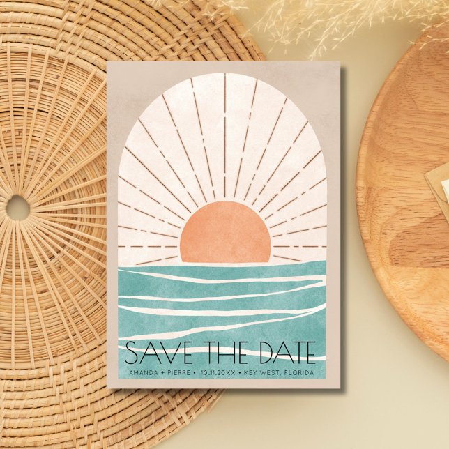 Florida Beach Wedding Foto Save the Date (Florida Beach Wedding Photo Save the Date)
