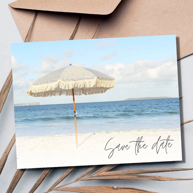 Florida Beach Wedding Save the Date Ankündigungspostkarte (Florida Beach Wedding Save the Date Postcard)