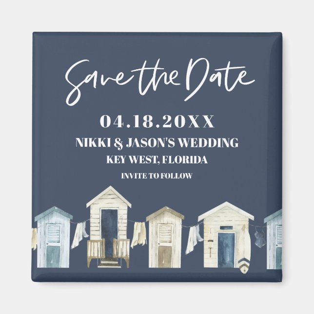 Florida Beach Wedding Save the Date Magnete (Vorne)